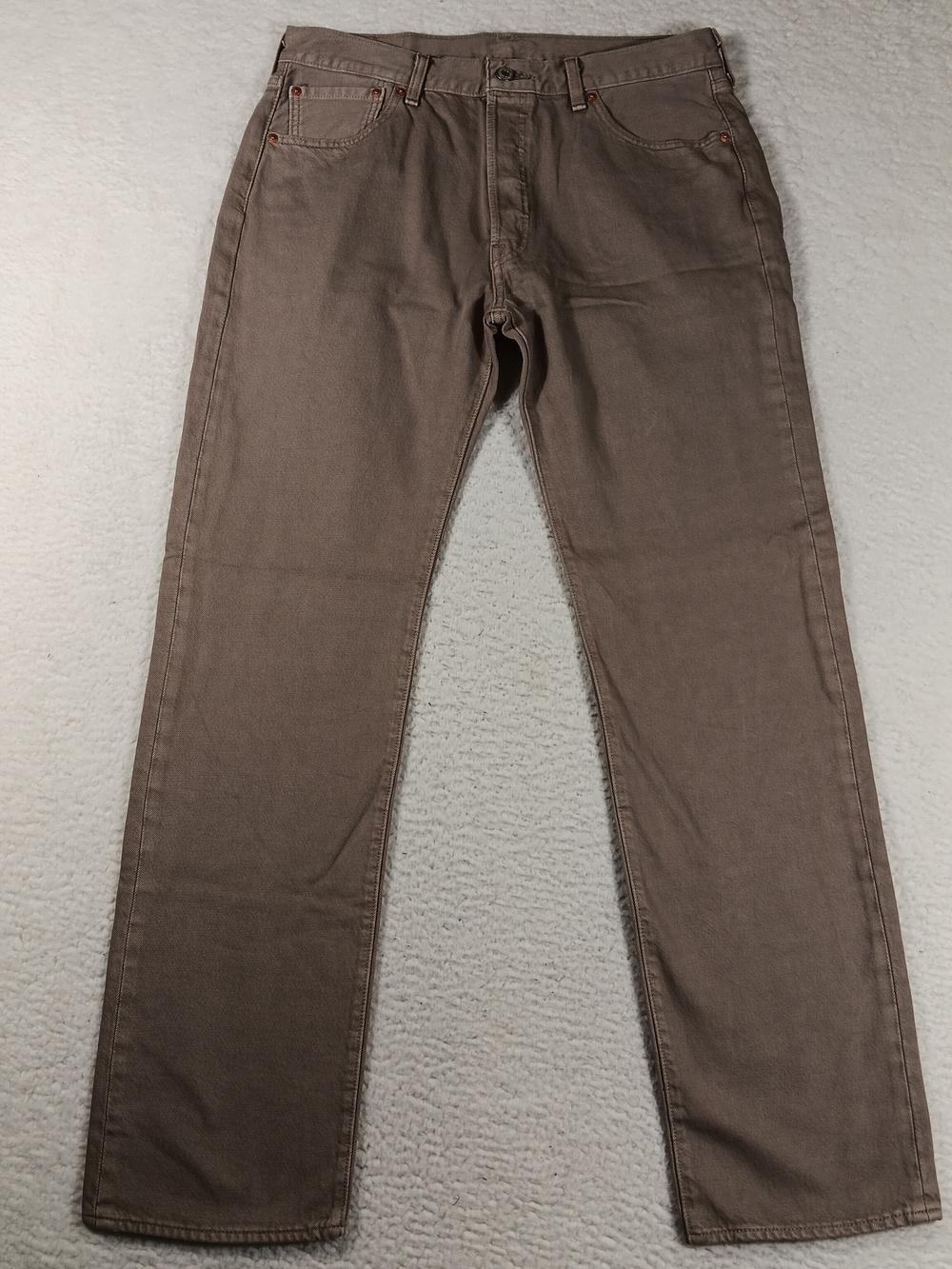 Levis 501 Jeans Mens 34x34 Tan Denim Straight Leg Button Fly Cowboy Western